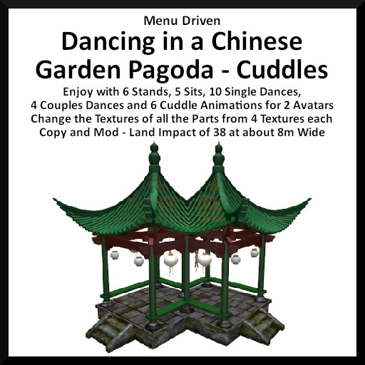 Second Life Marketplace Menu Driven Dancing In A Chinese Garden 